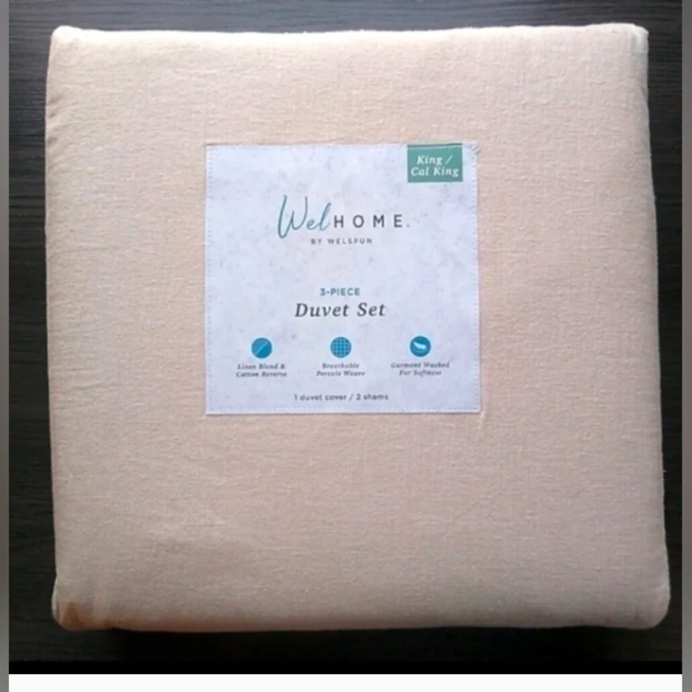 WelHome 3-Piece Relax Duvet Set Linen & Cotton OatmealFiber Content